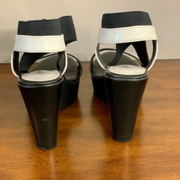 CHARLES by Charles David - Black & White Wedge Sandals - Picture 7 of 10